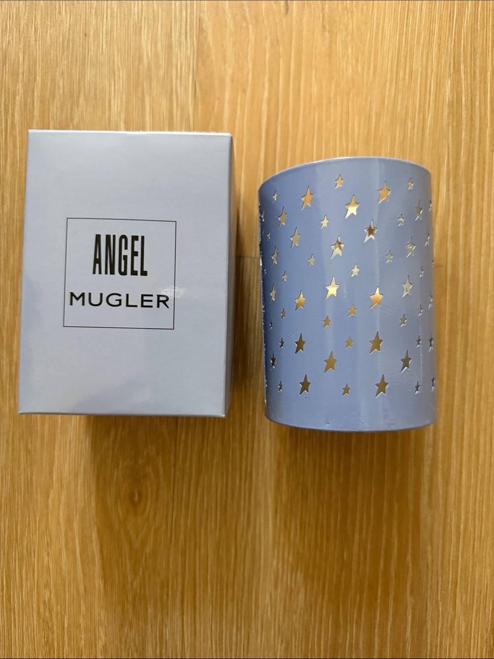 Mugler Angel Star Cutout Candle Holder - Powder Blue and Gold
